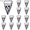 A set of black and white skull embroidery patches for DIY punk clothing