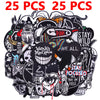 A pile of assorted black embroidered punk patches for DIY clothing