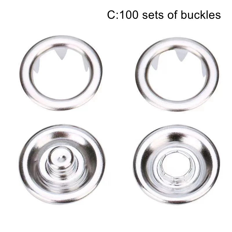 C100 sets of buckles including rings and flat fasteners for installation kits
