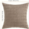 A beige corduroy decorative throw pillow cover featuring a vertical stripe pattern.