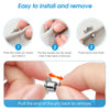 Instructions show how to install and remove a stainless steel locking pin for securing clasps like brooches.