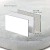 Cross-section diagram showing the layers of a door mat including microfiber surface, foam cushion, and skid-proof bottom.