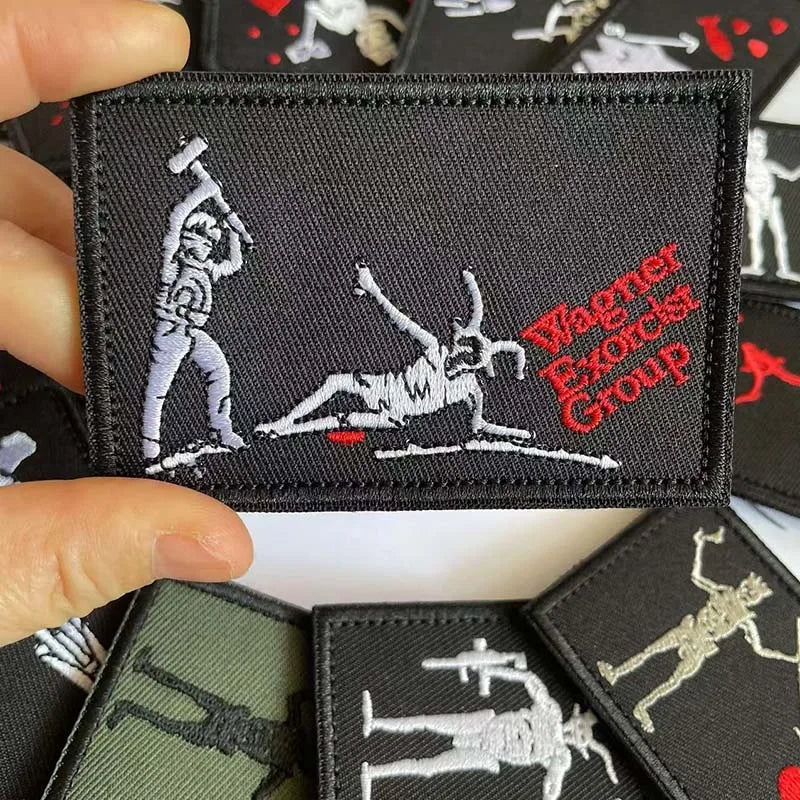 Blackbeard Skull Pirate Flag embroidered patch with hook and loop backing