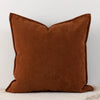 A solid brown chenille throw pillow cover with a square shape.