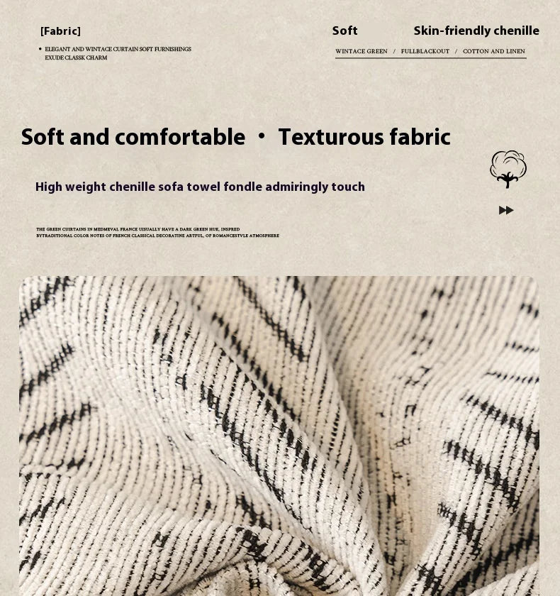 Close-up of a textured cream and black knit fabric with an elegant fishbone pattern.