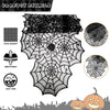 Black lace spider web table runner for Halloween decoration