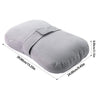 Gray ergonomic knee pillow designed for side sleepers with adjustable dimensions.
