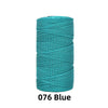 A spool of 1.5mm blue ice silk crochet yarn for crafting thread.