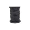 A spool of black waxed thread used for professional leather sewing kits.