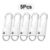 Five silver zipper slider puller repair kits are displayed in a row.