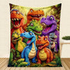Dinosaur Adventure Throw Blanket – Soft Coral Fleece for Kids