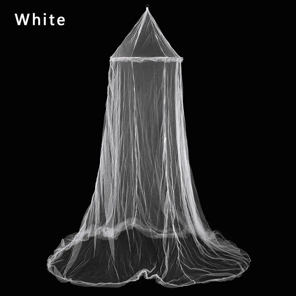 White lace dome mosquito net canopy for bed protection