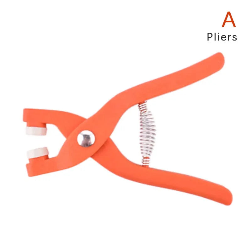 Orange pliers used for snap fastener installation kit