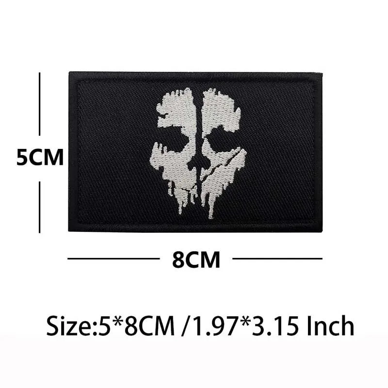 Blackbeard skull pirate flag embroidered patch with hook and loop backing