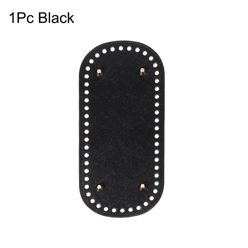 One black reusable PU leather bag bottom pads for crafting