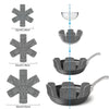 Reusable felt pot protectors in various sizes and shapes for kitchen storage