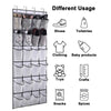 Over-the-door shoe organizer with multiple hanging pockets for shoes, toiletries, clothing, baby products, toys, crafts, snac
