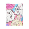 A pink and white cartoon illustration featuring Chiikawa characters on a blanket.