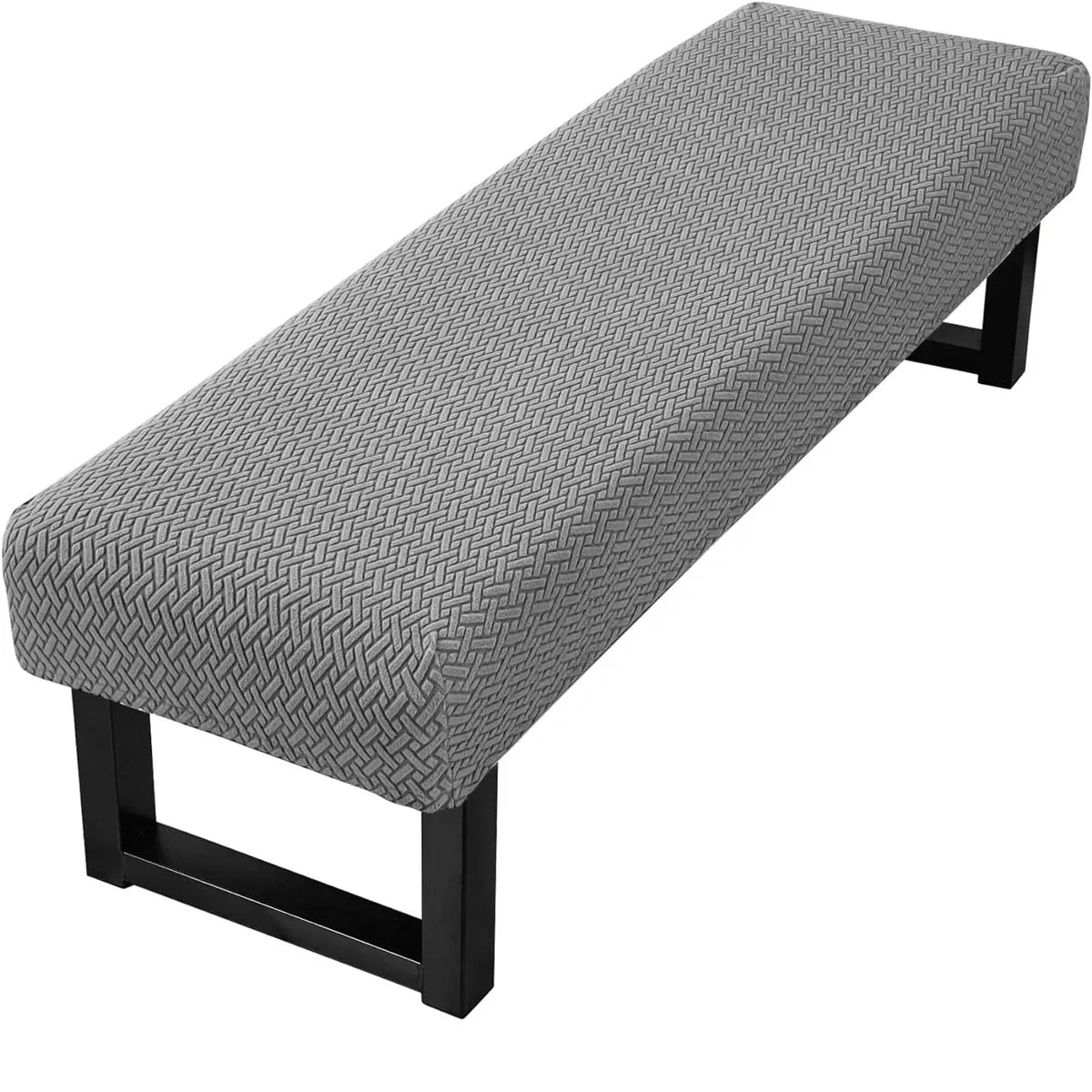 Gray jacquard stretch bench cover with anti-dust protection