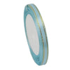 Roll of 6mm gold-edged satin ribbon in light blue for gift wrapping and crafts