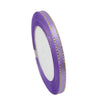 Roll of 6mm gold-edged satin ribbon in purple for gift wrapping and crafts