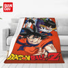 An anime character flannel throw blanket featuring a dynamic illustration of a character in an orange shirt and dark hair.