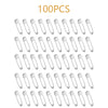 A collection of 100 stainless steel diaper pins with safety locking closures.