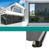 A close-up view of a black insulated glass film product for window privacy and sun protection.