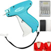 A teal micro stitching gun with a white handle and black cord, shown next to replacement needles.