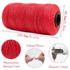 Red polypropylene macrame cord in a spool with a 1.5mm diameter and 69.8mm length.