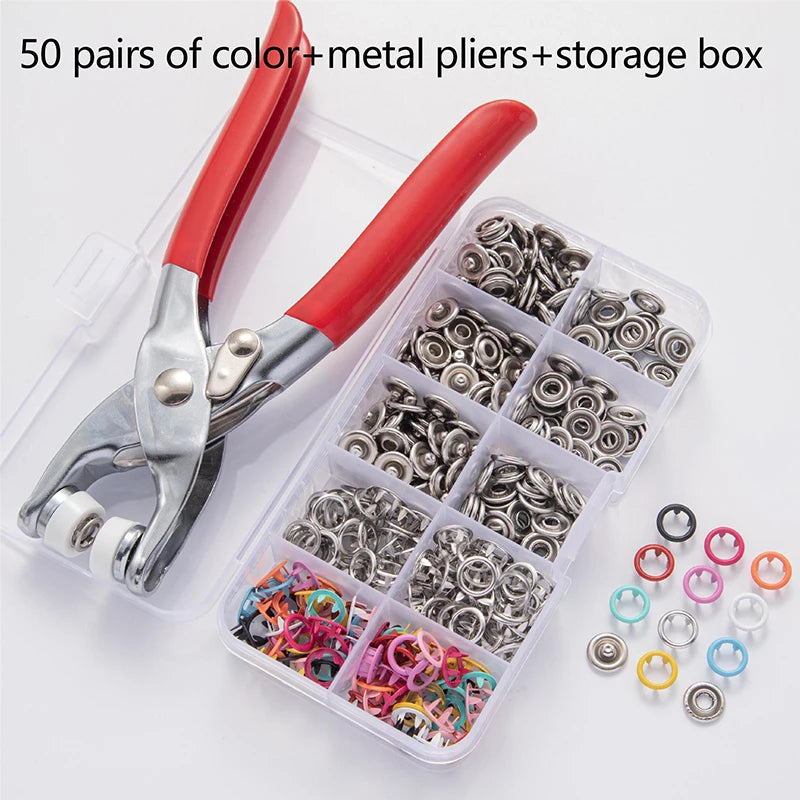 50 pairs of color and metal pliers and a storage box for DIY sewing and crafts