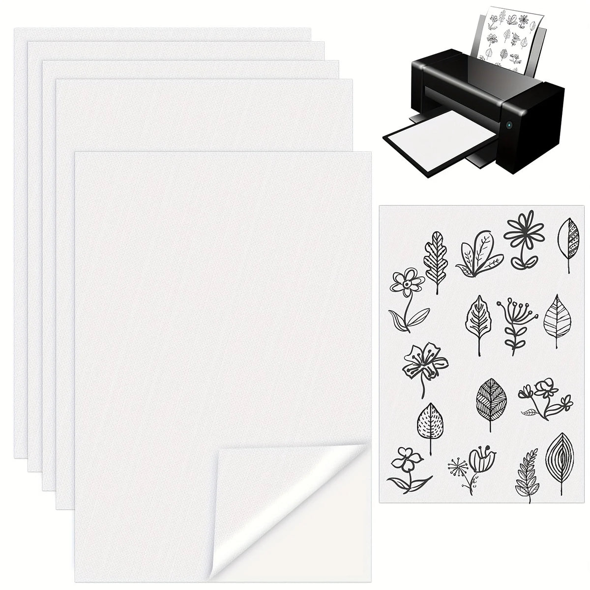 A set of water-soluble adhesive embroidery stabilizer sheets and a sewing machine for fabric stabilization.