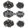 A collection of 300 pieces of black metal pin findings including butterfly brooches and tie tacks.