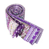 Roll of purple and pink floral cotton fabric for quilting and crafting