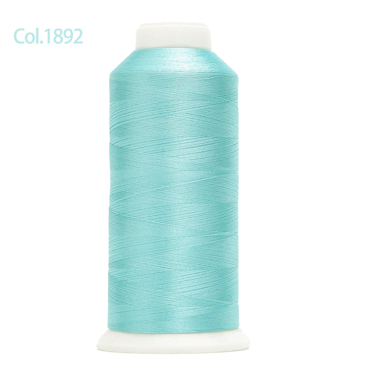 A spool of teal embroidery thread labeled Col.1892