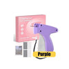 Purple tagging gun for clothing with a fine stitch tip and packaging visible.
