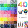 A grid of colorful glitter and rhinestones in various shades and textures for DIY crafting projects