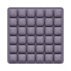 A grid of purple, square seat cushions for an adjustable press-to-inflate cushion.
