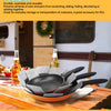 Three sizes of reusable felt pads designed to protect pots and pans during storage or transport
