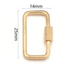 Gold stainless steel heart-shaped screw lock carabiner clasp for jewelry making