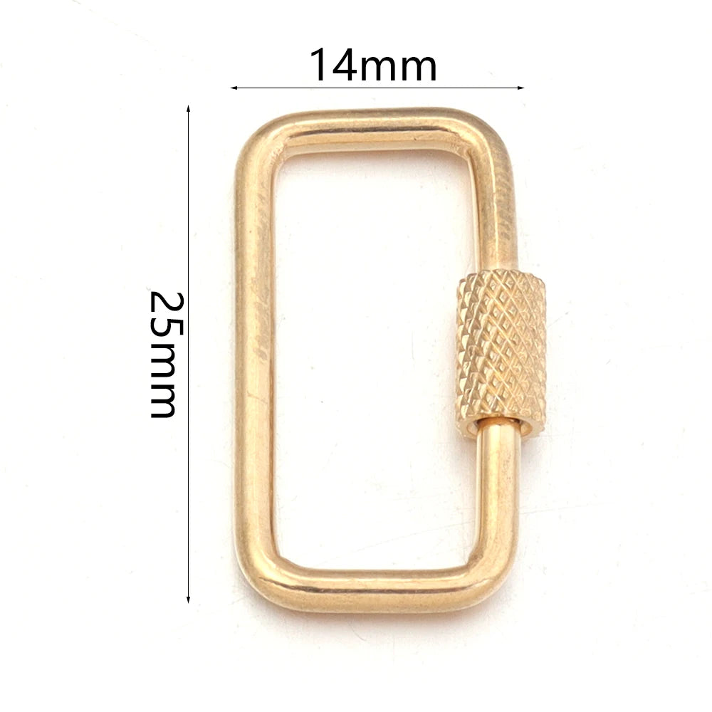 Gold stainless steel heart-shaped screw lock carabiner clasp for jewelry making