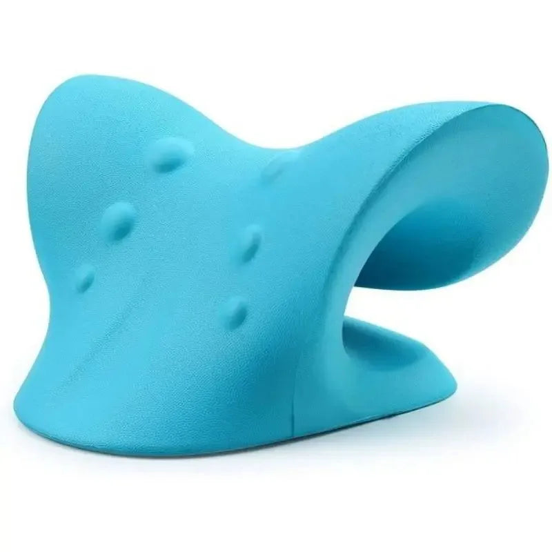 A light blue cervical massage pillow designed for neck and shoulder relief.