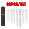 A set of 30 stainless steel blind sewing needles packaged in a cylindrical container.