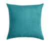A square teal velvet decorative pillow cover.