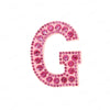 Pink rhinestone letter G patch for DIY craft project