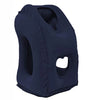 Dark blue inflatable travel neck pillow with chin support