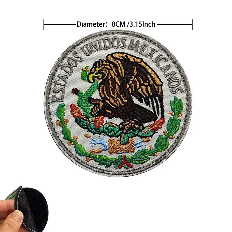 Embroidery patch featuring the bald eagle emblem of the United Mexican States.