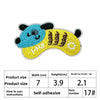 Yellow and blue embroidered patch featuring a cartoon panda face