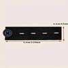 Black elastic waist extender belt with a button and white stitching lines