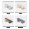 Seamless magnetic button clasps shown in silver, golden, bronze, and black gun finishes.